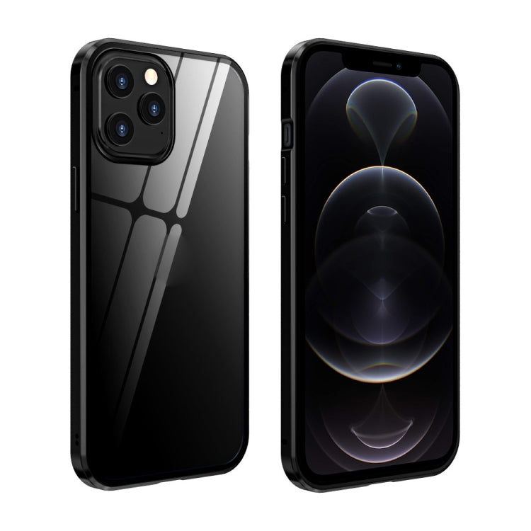 Double Sides Tempered Glass Magnetic Adsorption Metal Frame Anti-peep Screen Case