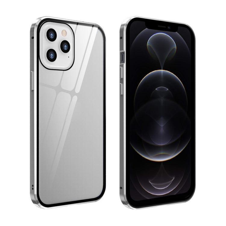 Double Sides Tempered Glass Magnetic Adsorption Metal Frame Anti-peep Screen Case