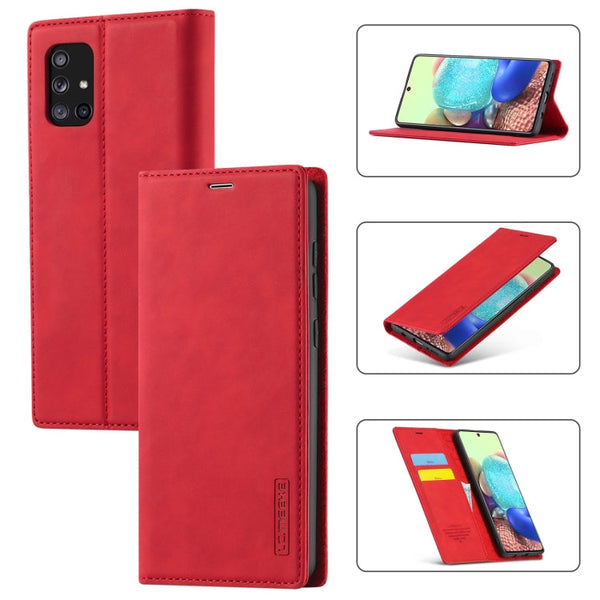 LC.IMEEK Strong Magnetism Ultra-thin Horizontal Flip Shockproof Matte TPU + PU Leather Case with Holder & Card Slots & Wallet, For Samsung Galaxy A11 / M11, For Samsung Galaxy A21s, For Samsung Galaxy A51 / M40s, For Samsung Galaxy A71 / M70s