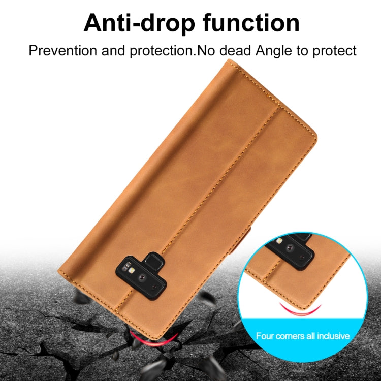 LC.IMEEK Strong Magnetism Ultra-thin Horizontal Flip Shockproof Matte TPU + PU Leather Case with Holder & Card Slots & Wallet, For Samsung Galaxy Note9