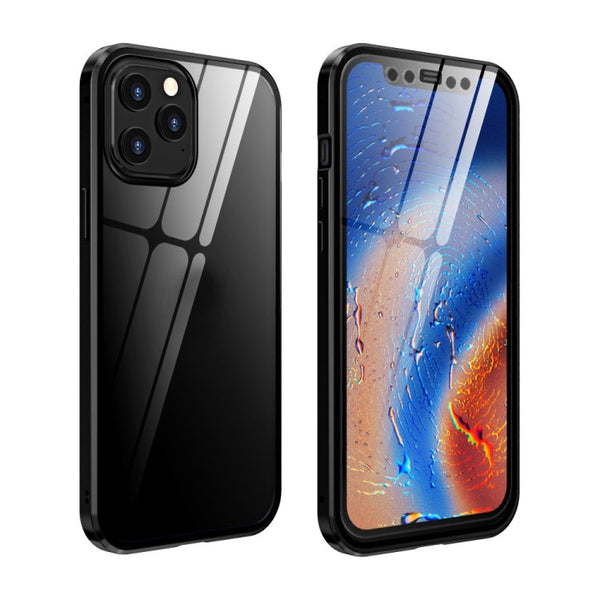 Double Sides Tempered Glass Magnetic Adsorption Metal Frame HD Screen Case