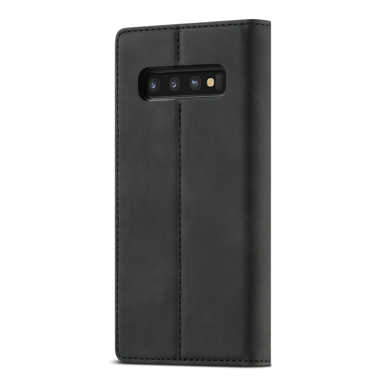 LC.IMEEKE Strong Magnetism Ultra-thin Horizontal Flip Shockproof Matte TPU + PU Leather Case with Holder & Card Slots & Wallet, For Samsung Galaxy S10, For Samsung Galaxy S10+