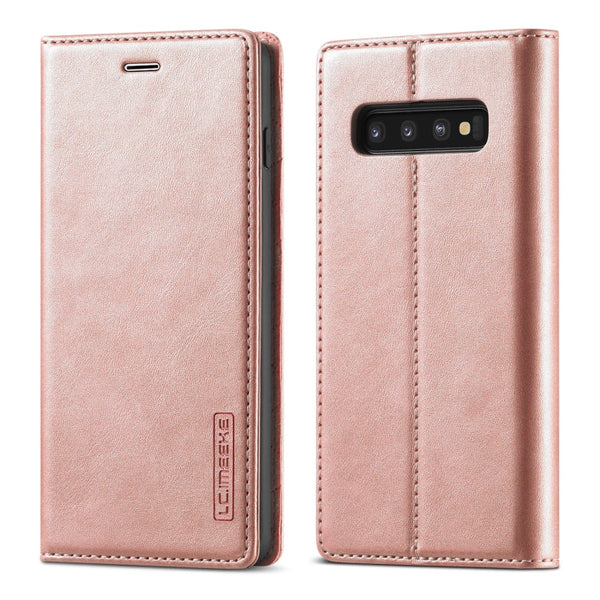 LC.IMEEKE Strong Magnetism Ultra-thin Horizontal Flip Shockproof Matte TPU + PU Leather Case with Holder & Card Slots & Wallet, For Samsung Galaxy S10, For Samsung Galaxy S10+