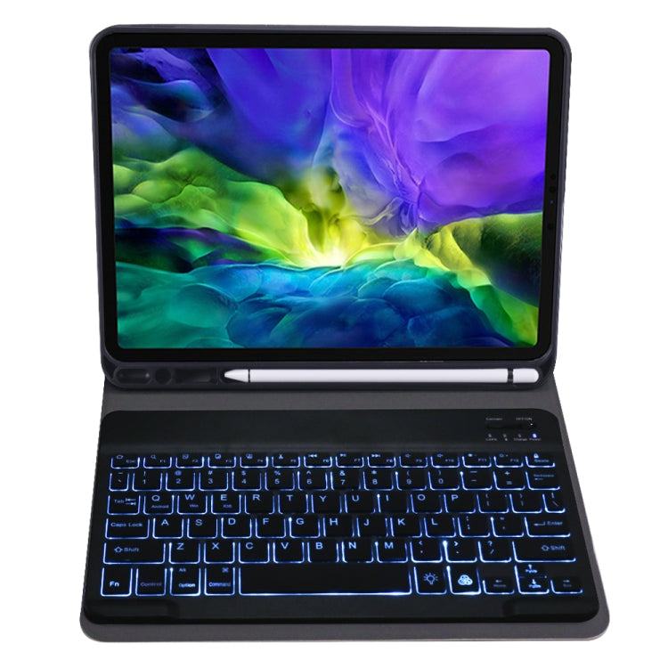 A098BS Detachable Ultra-thin Backlight Bluetooth Keyboard Protective Case for iPad Air 11 2024 / 2025 / Air 4 10.9 inch 2020, with Stand & Pen Slot, A098BS