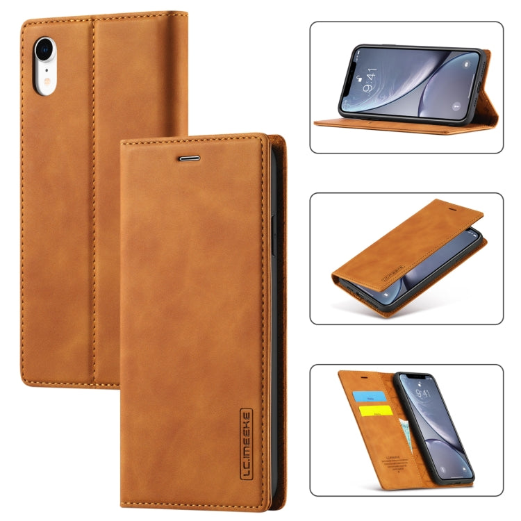LC.IMEEKE Strong Magnetism Ultra-thin Horizontal Flip Shockproof Matte TPU + PU Leather Case with Holder & Card Slots & Wallet, For iPhone XR, For iPhone XS Max, For iPhone 6 / 6s, For iPhone 6 Plus / 6s Plus