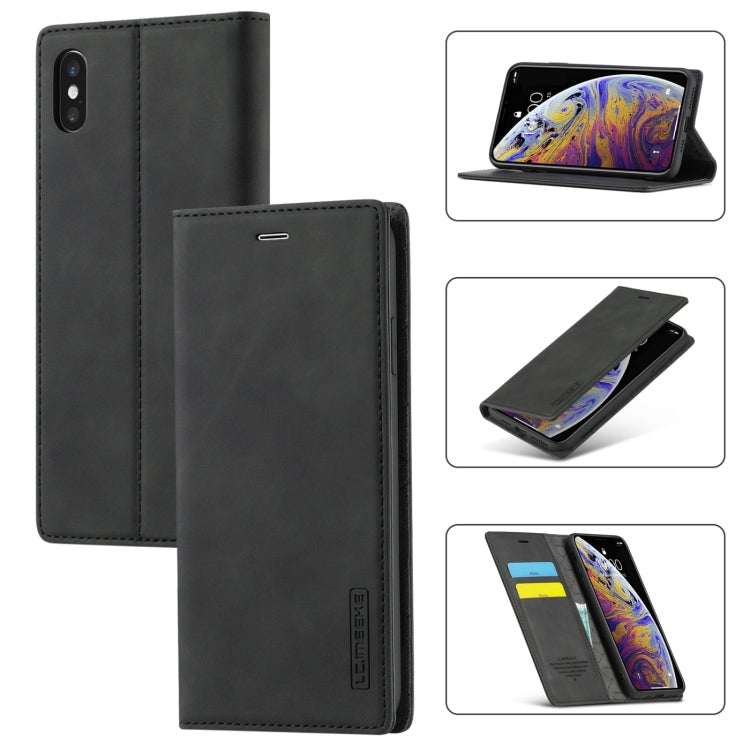 LC.IMEEKE Strong Magnetism Ultra-thin Horizontal Flip Shockproof Matte TPU + PU Leather Case with Holder & Card Slots & Wallet, For iPhone XR, For iPhone XS Max, For iPhone 6 / 6s, For iPhone 6 Plus / 6s Plus