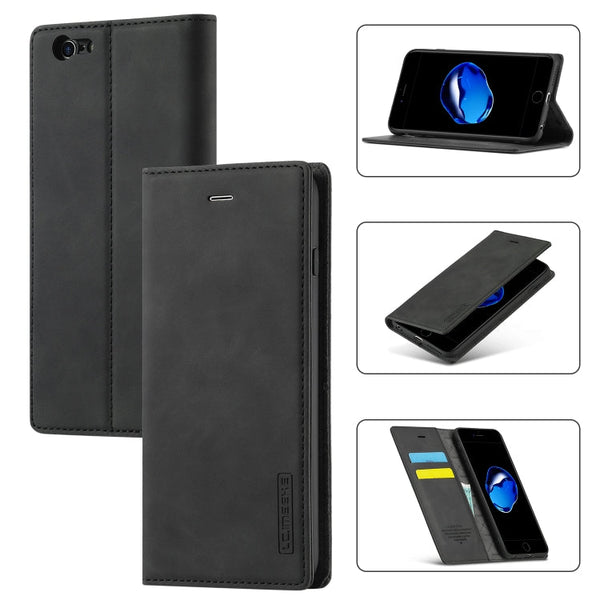 LC.IMEEKE Strong Magnetism Ultra-thin Horizontal Flip Shockproof Matte TPU + PU Leather Case with Holder & Card Slots & Wallet, For iPhone XR, For iPhone XS Max, For iPhone 6 / 6s, For iPhone 6 Plus / 6s Plus