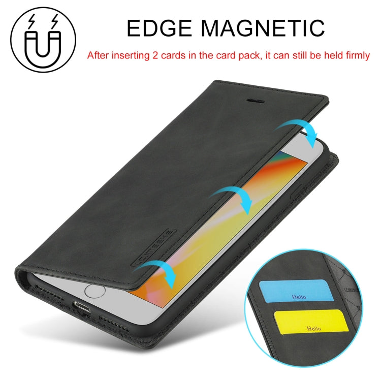 LC.IMEEKE Strong Magnetism Ultra-thin Horizontal Flip Shockproof Matte TPU + PU Leather Case with Holder & Card Slots & Wallet, For iPhone 8 Plus / 7 Plus, For iPhone 11, For iPhone 11 Pro, For iPhone 11 Pro Max
