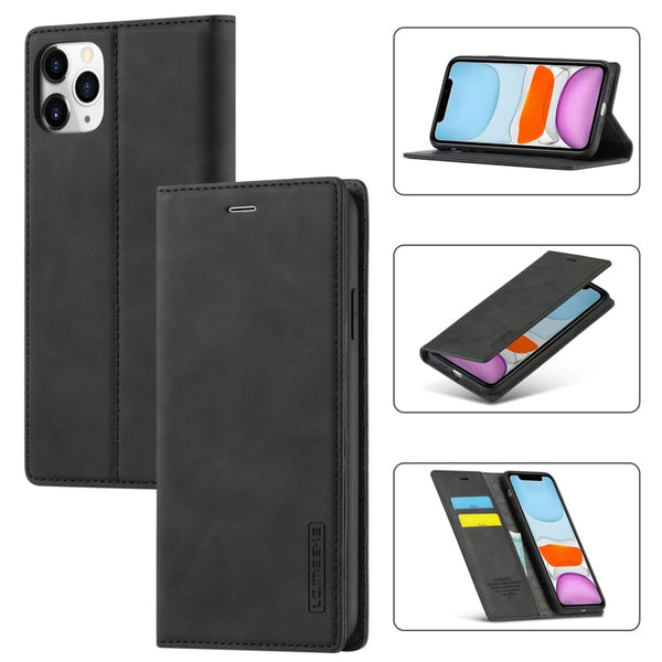 LC.IMEEKE Strong Magnetism Ultra-thin Horizontal Flip Shockproof Matte TPU + PU Leather Case with Holder & Card Slots & Wallet, For iPhone 8 Plus / 7 Plus, For iPhone 11, For iPhone 11 Pro, For iPhone 11 Pro Max