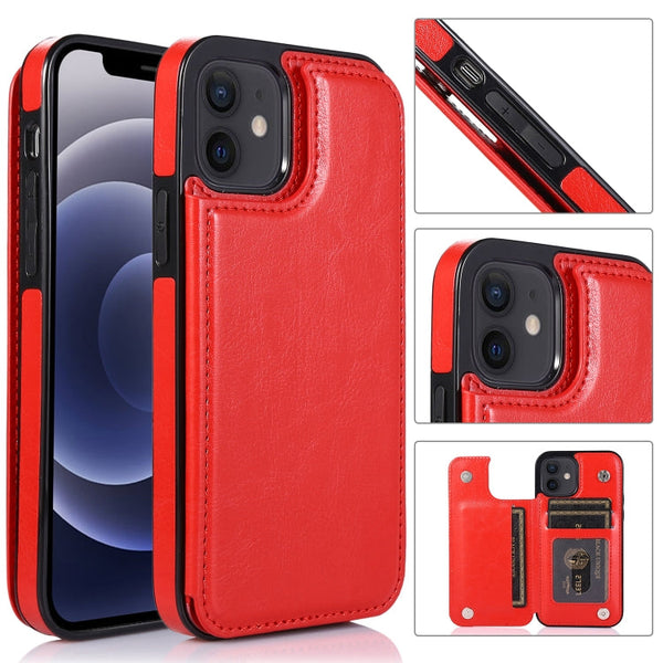 Shockproof PU + TPU Leather Case with Card Slots & Holder & Photo Frame & Wallet, For iPhone 12 mini, For iPhone 12 / 12 Pro, For iPhone 12 Pro Max