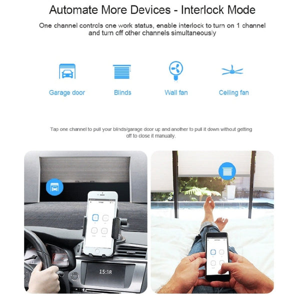 Sonoff 4CHPROR3 Mobile Phone Smart Home Switch Four-way Controller, Support Long-range Control Timing