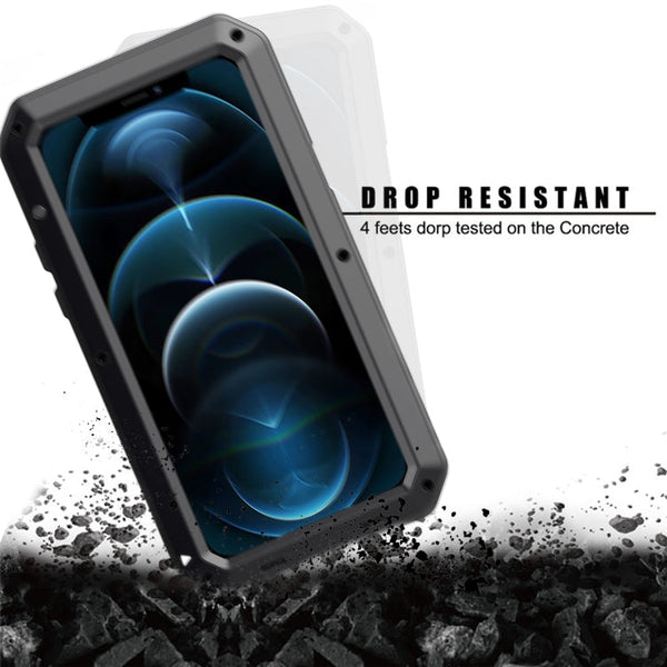 Shockproof Waterproof Silicone + Zinc Alloy Protective Case, For iPhone 12 / 12 Pro
