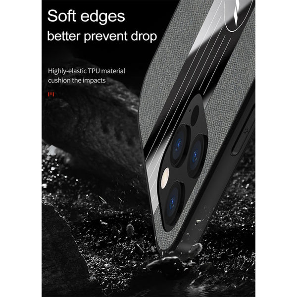 XINLI Stitching Cloth Textue Shockproof TPU Protective Case with Ring Holder, For iPhone 12, For iPhone 12 Pro, For iPhone 12 Pro Max, For iPhone 12 Mini