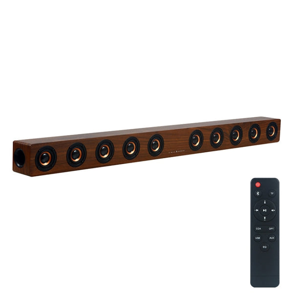 D90 Subwoofer Wooden Bluetooth 4.2 Speaker with Remote Control, Support TF Card & 3.5mm AUX Coaxial & Optical Fiber & U Disk