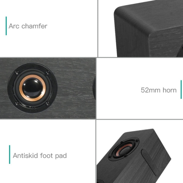 D90 Subwoofer Wooden Bluetooth 4.2 Speaker with Remote Control, Support TF Card & 3.5mm AUX Coaxial & Optical Fiber & U Disk