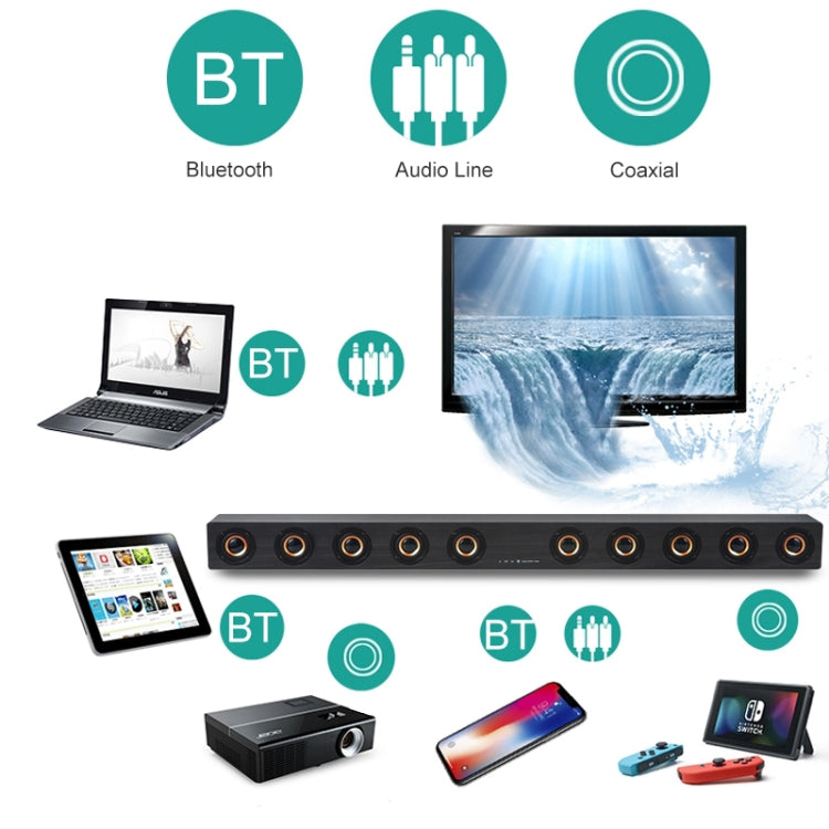 D90 Subwoofer Wooden Bluetooth 4.2 Speaker with Remote Control, Support TF Card & 3.5mm AUX Coaxial & Optical Fiber & U Disk