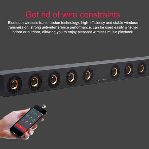 D90 Subwoofer Wooden Bluetooth 4.2 Speaker with Remote Control, Support TF Card & 3.5mm AUX Coaxial & Optical Fiber & U Disk