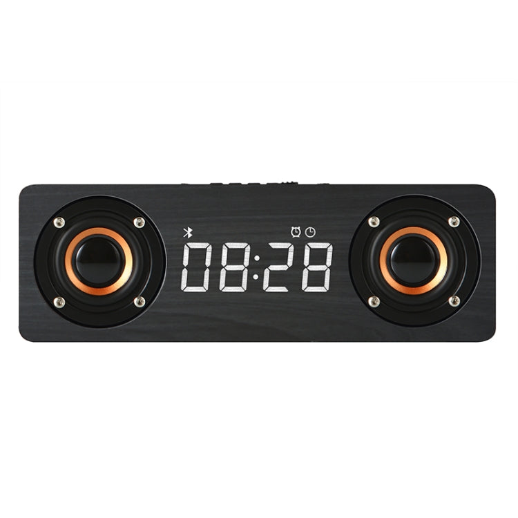 M5C Subwoofer Wooden Clock Bluetooth 4.2 Speaker, Support TF Card & 3.5mm AUX & FM Radio
