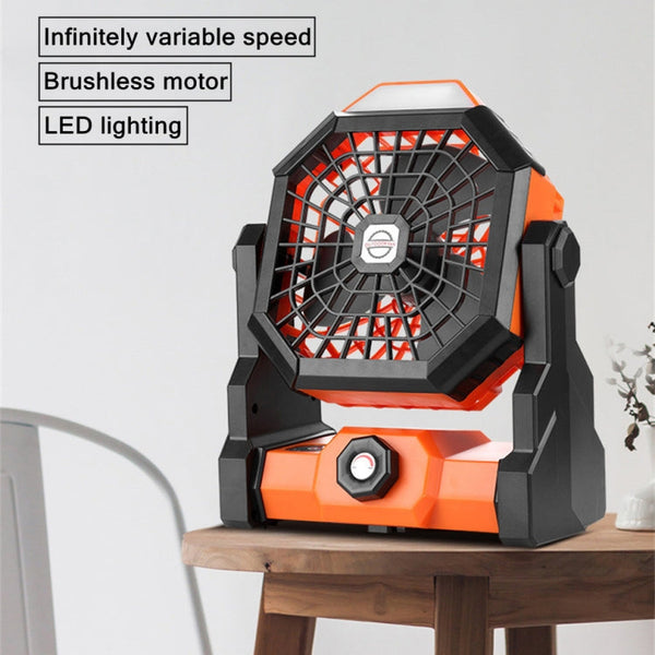 X3 Outdoor Portable Fan USB Charging Air Cooling Fan with LED Night Lamp