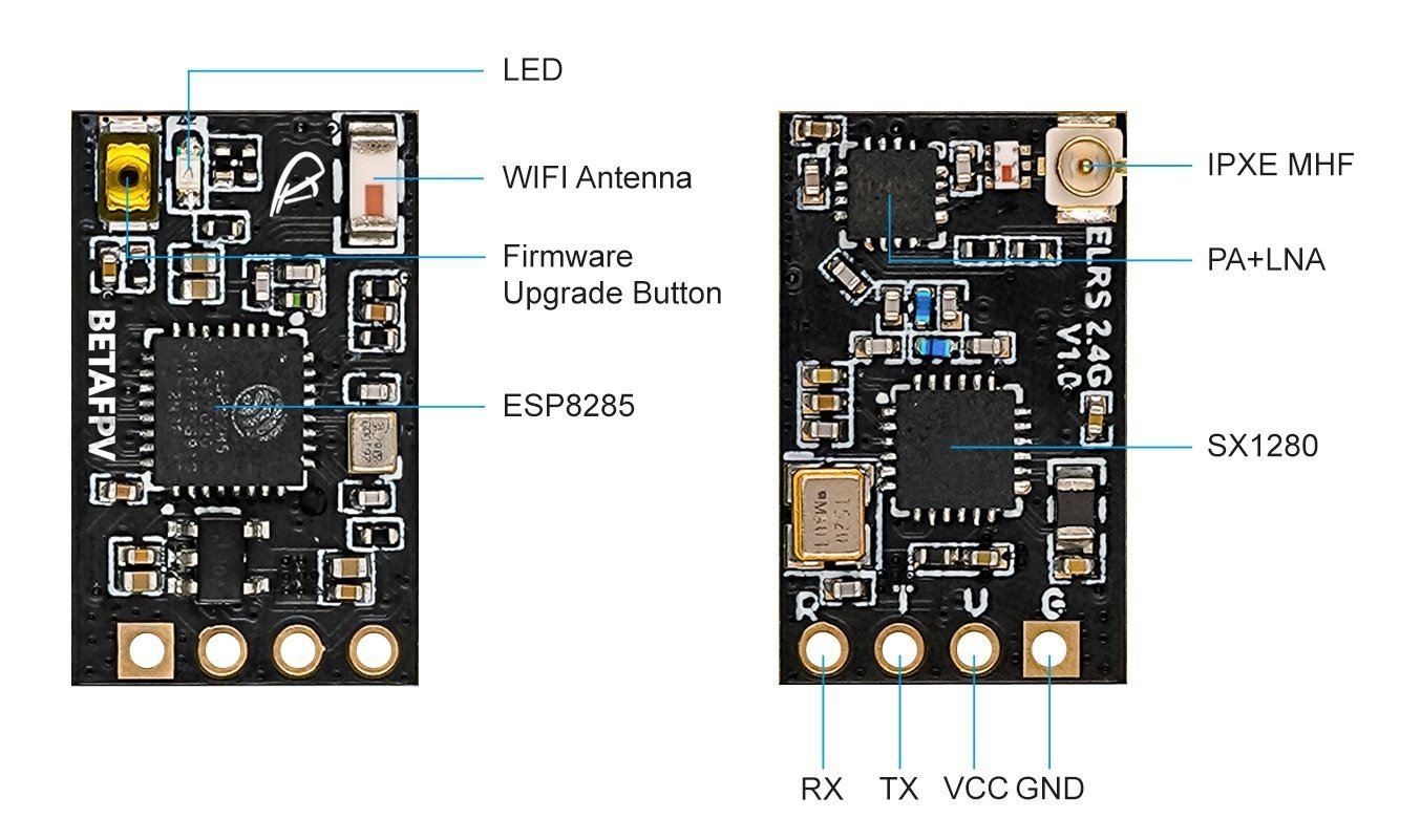 BetaFPV ELRS Nano Receiver (2.4Ghz / 868Mhz)