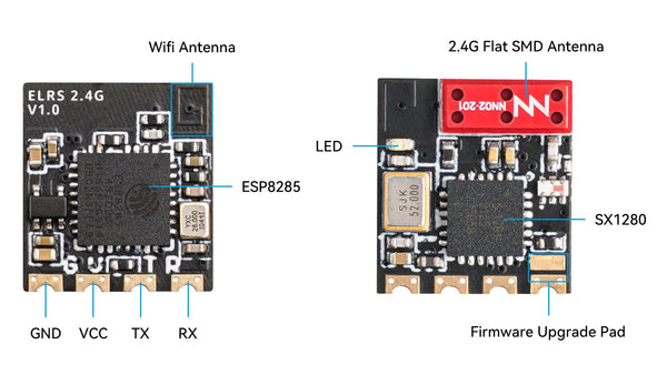 BetaFPV ELRS Lite Receiver 2.4Ghz (Flat Antenna)