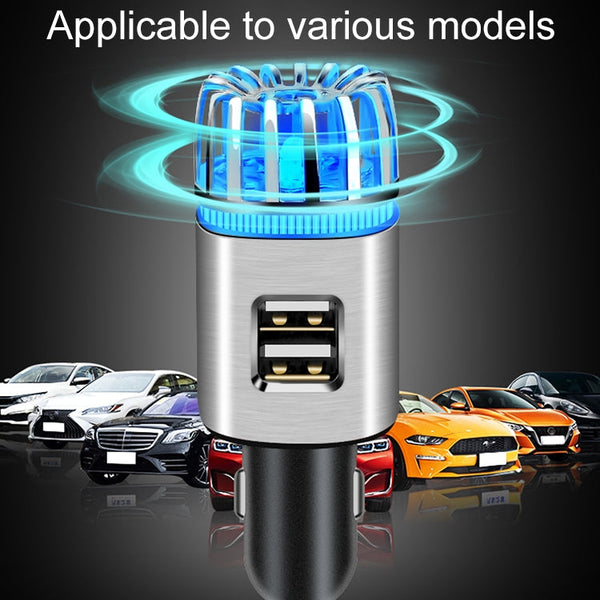 2 in 1 Car Negative-ion  Aromatherapy Air Purifier Humidifier + Dual USB Port Car Charger