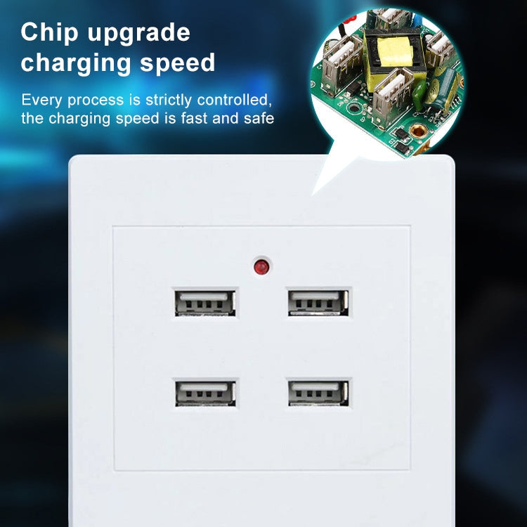 5V 3.1A 4 Ports USB Wall Charger Adapter Dock Station Socket Power Panel, 36V input, 4 Ports USB 2.0