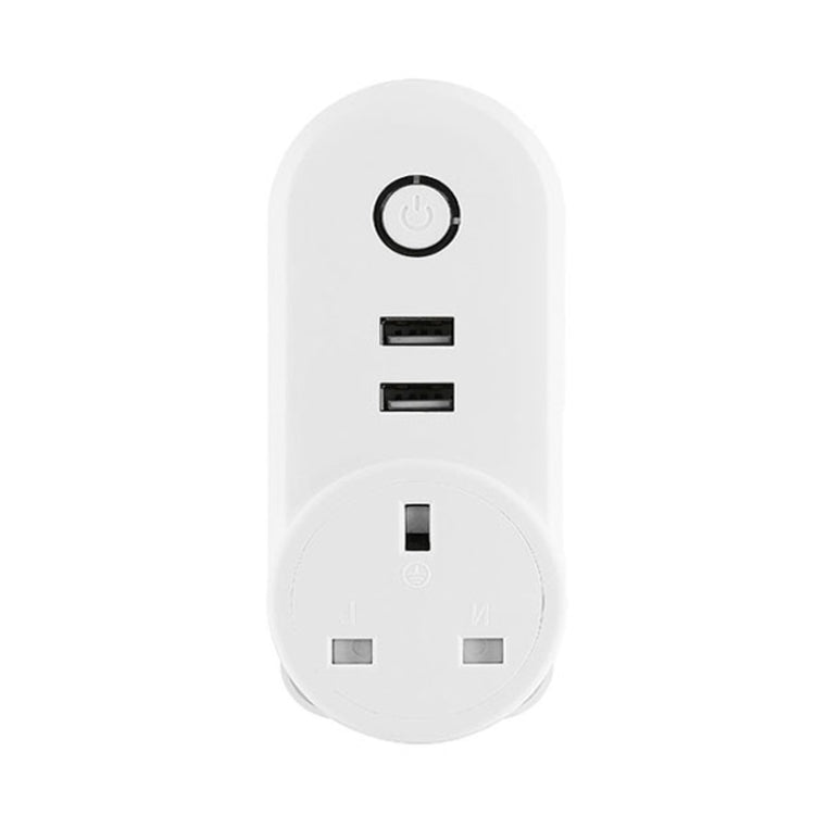 SA-002 2 USB Ports + 1 EU Socket WiFi Smart Power Plug Socket, Compatible with Alexa and Google Home, AC 110V-230V, UK Plug, US Plug