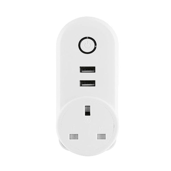 SA-002 2 USB Ports + 1 EU Socket WiFi Smart Power Plug Socket, Compatible with Alexa and Google Home, AC 110V-230V, UK Plug, US Plug