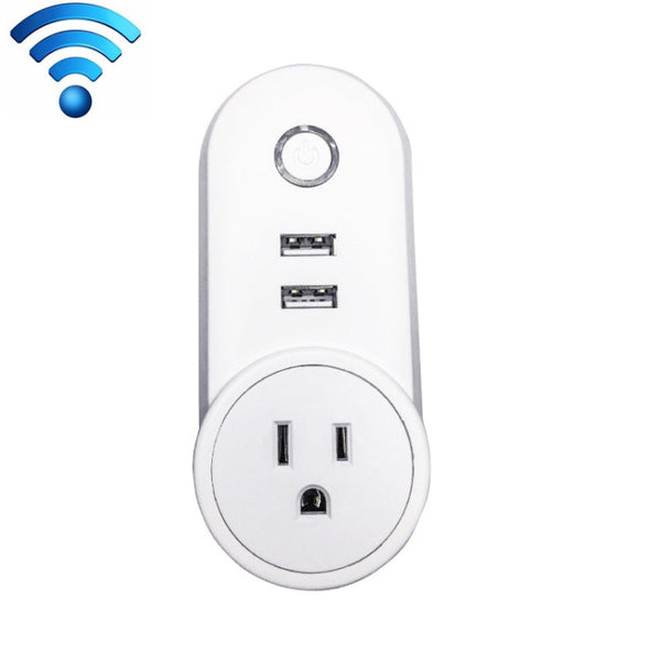 SA-002 2 USB Ports + 1 EU Socket WiFi Smart Power Plug Socket, Compatible with Alexa and Google Home, AC 110V-230V, UK Plug, US Plug