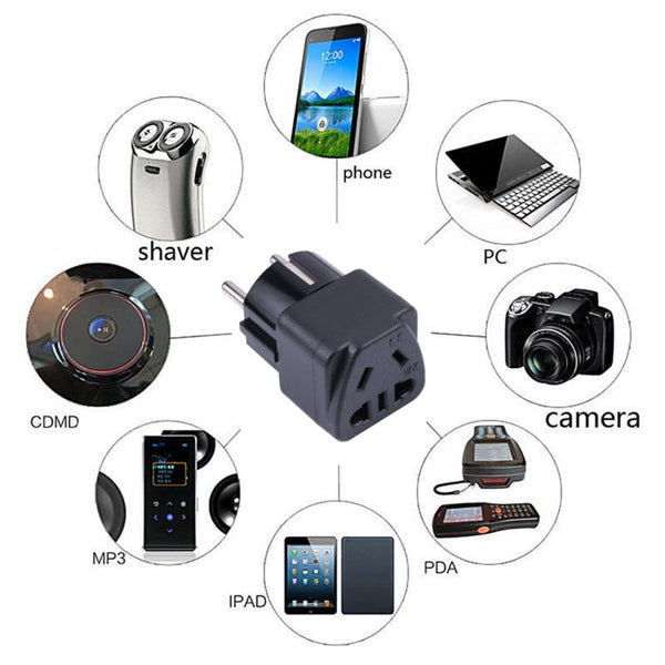 Portable Universal Five-hole WK to EU Plug Socket Power Adapter, WK to EU, WK to UK