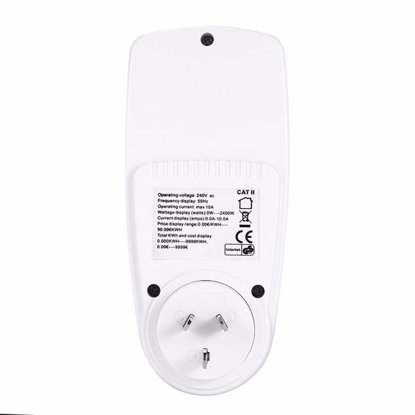 AC 240V 50Hz Max 10A LCD Display Power Meter Energy Watt Amps Volt Electricity Usage Monitor Analyzer, AU Plug, AC 240V  AU Plug