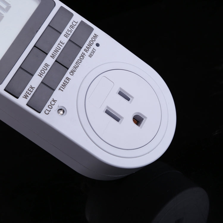 AC 120V Smart Home Plug-in Programmable LCD Display Clock Summer Time Function 12/24 Hours Changeable Timer Switch Socket, US Plug, AC 120V US Plug