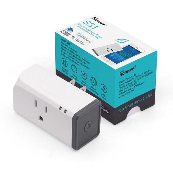 Sonoff S31 16A Phone APP Remote Timing & Power Energy Usage Monitor Mini WiFi Smart Socket Works with Alexa and Google Home, US Plug, S31 US