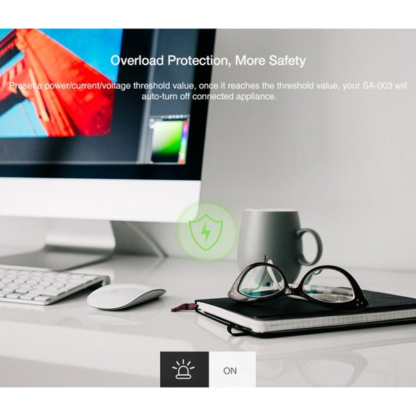 SA-003 10A Mini WiFi Plug Timing Smart Socket Works with Alexa & Google Home, AC 100-240V, US Plug, SA-003