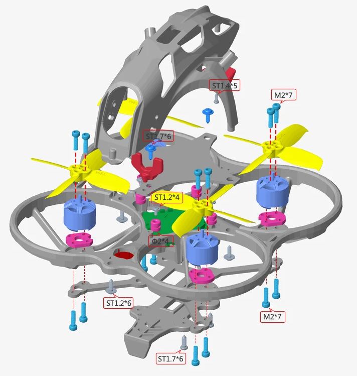 LDARC ET85D 2" CineWhoop Quadcopter Frame