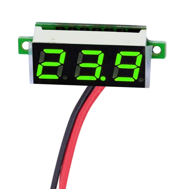 10 PCS 0.36 inch 2 Wires Digital Voltage Meter, Color Light Display, Measure Voltage: DC 2.5-30V
