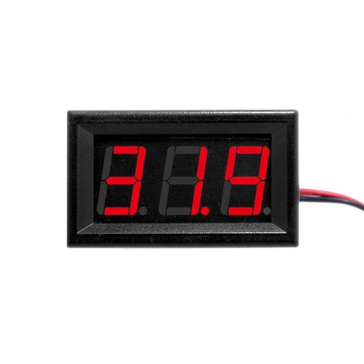 10 PCS 0.56 inch 2 Welding Wires Digital Voltage Meter with Shell, Color Light Display, Measure Voltage: DC 4.5-30V