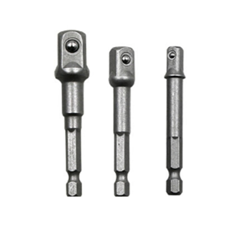 3 PCS/Set Socket Bit Extension Bar Hex Shank Adapter Drill Nut Driver Power Drill Bit(1/4, 3/8, 1/2 inch), Length:65-73mm