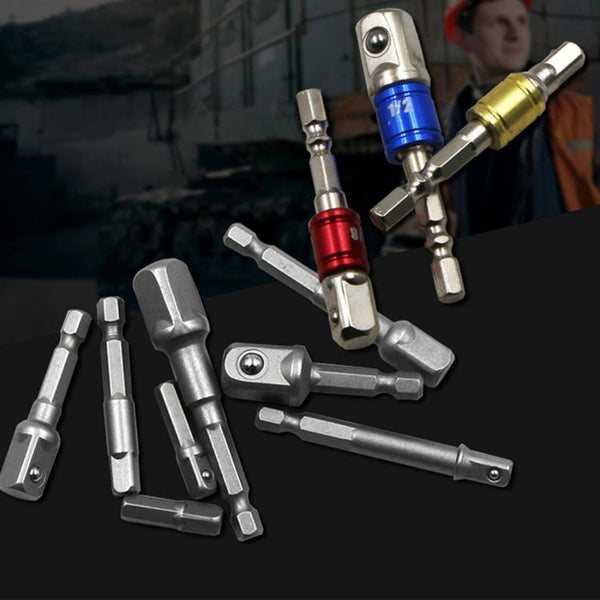 3 PCS/Set Socket Bit Extension Bar Hex Shank Adapter Drill Nut Driver Power Drill Bit(1/4, 3/8, 1/2 inch), Length:65-73mm