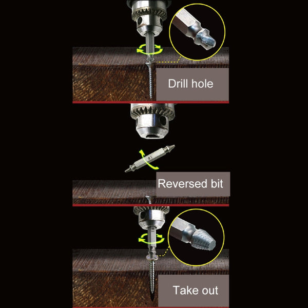 4 in 1 Screw Extractor Drill Bits Tool Broken Bolt Remover(1#, 2#, 3#, 4#), with Plastic Case