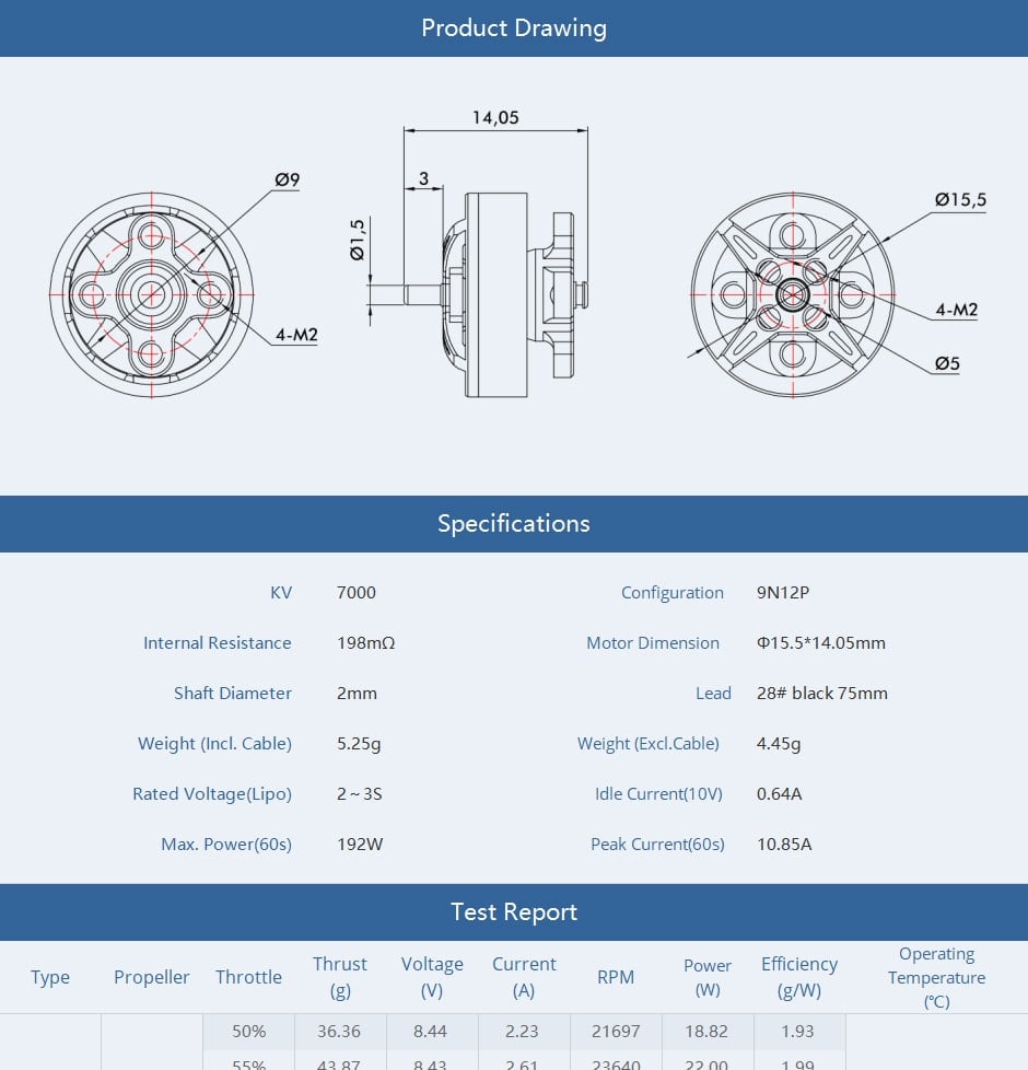 T-Motor F1203 Motor (7000kV)