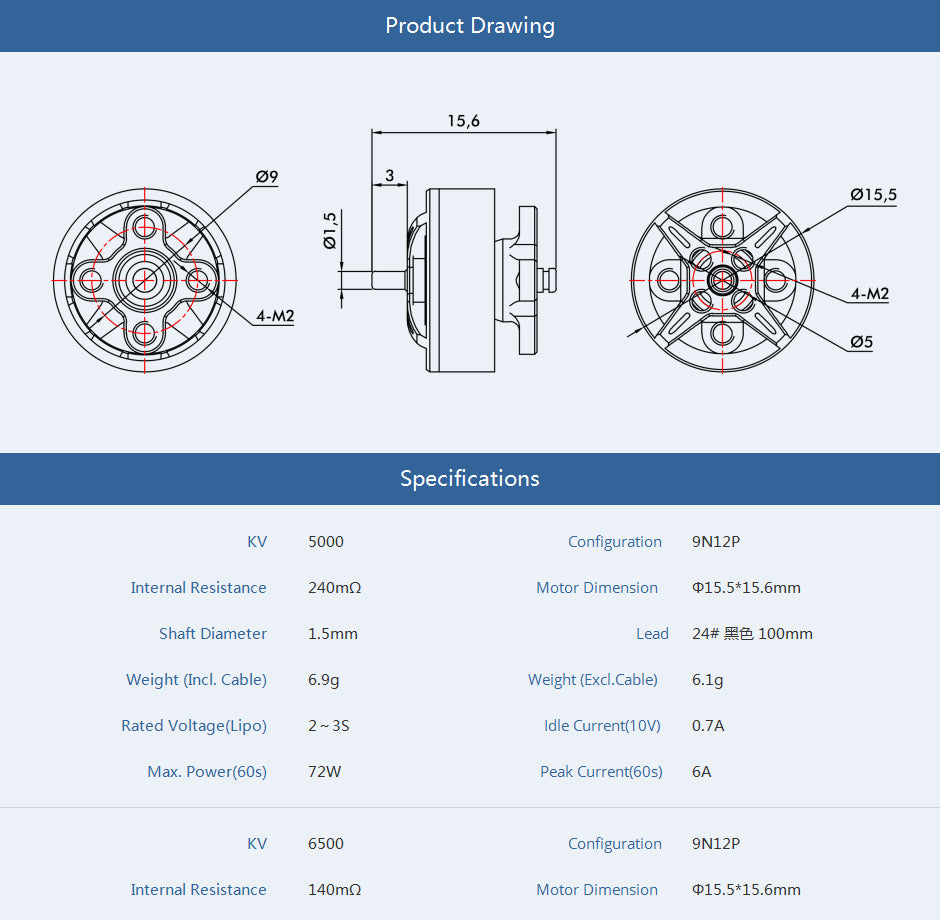 TMotor F1204 Motor (5000kV, 6500kV)