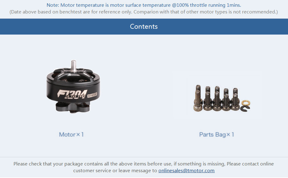TMotor F1204 Motor (5000kV, 6500kV)
