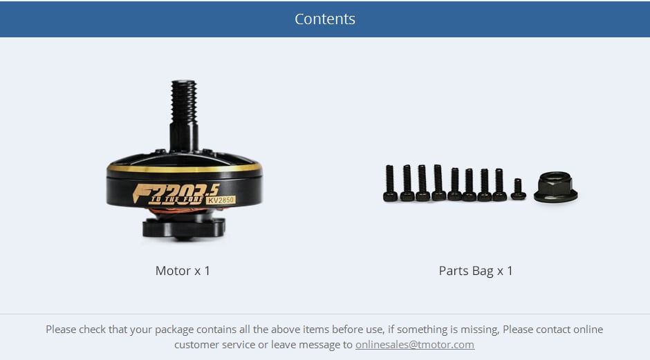 TMotor F2203.5 Motor (1500kV, 2850kV)