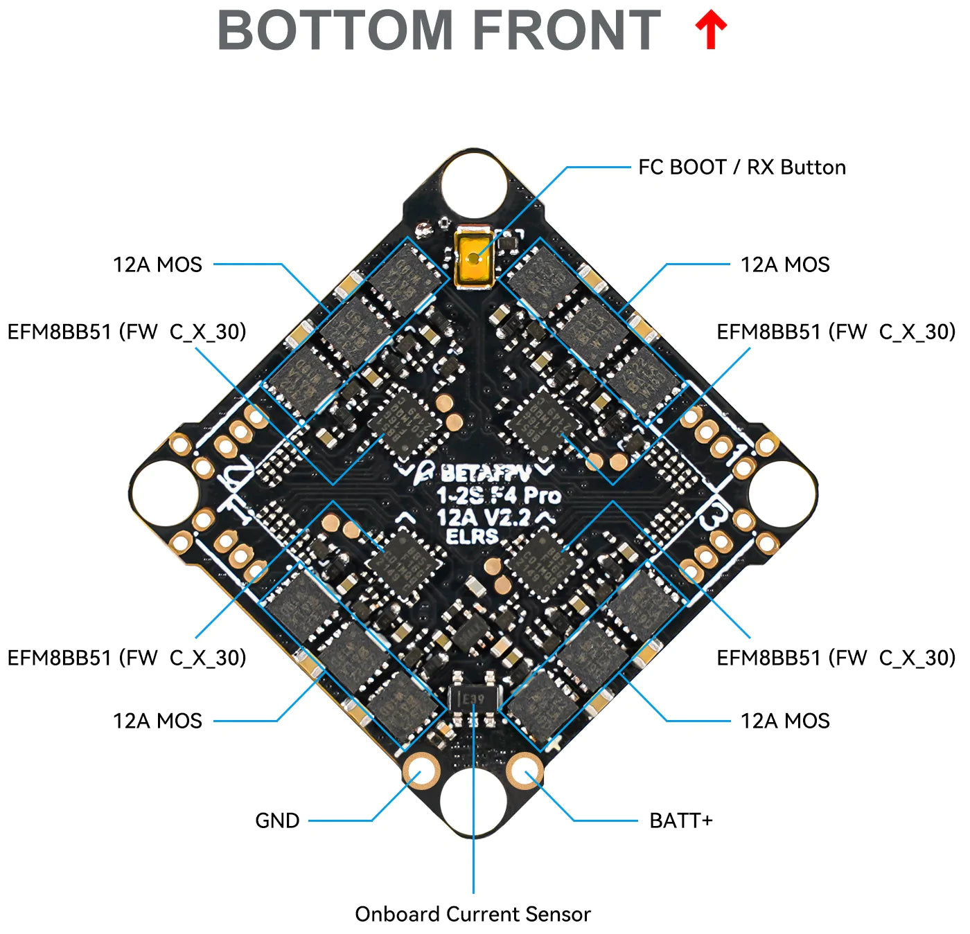 BetaFPV F4 1S 12A AIO Brushless Flight Controller 2022