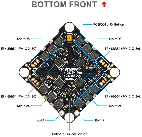 BetaFPV F4 1S 12A AIO Brushless Flight Controller 2022