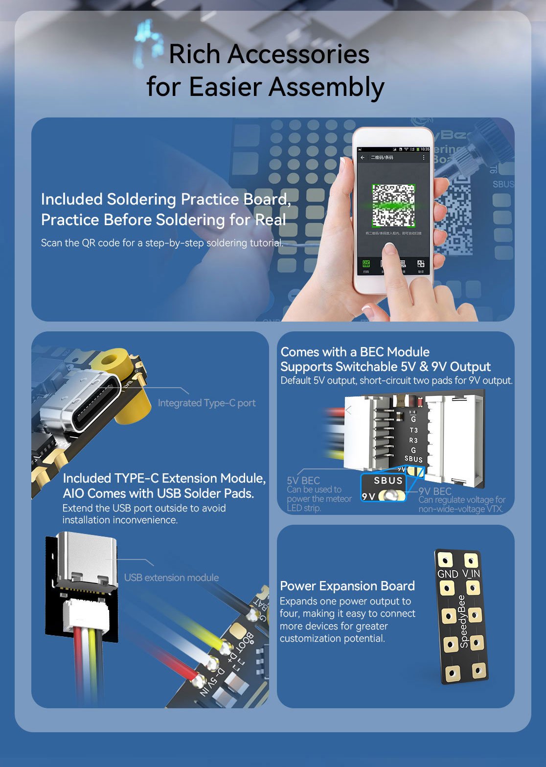 SpeedyBee F405 AIO 40A Bluejay 25.5x25.5 3-6S Flight Controller