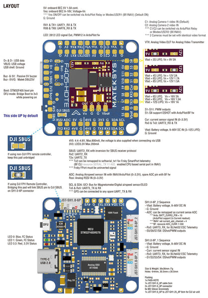 Matek F405-HDTE Flight Controller