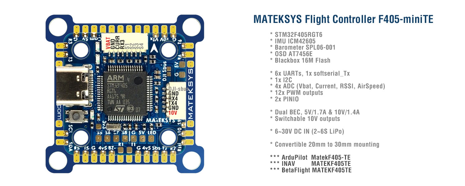 Matek F405-MiniTE BetaFlight Flight Controller